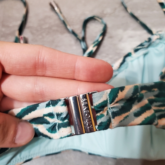 NWOT Seafolly Wild at Heart Drawstring Bralette Bikini Top. Evergreen. 12 US. - Picture 6 of 10